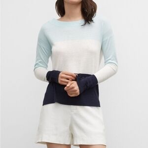 Club Monaco Lightweight Boatneck Linen Blend Knit Sweater